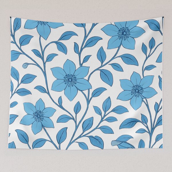 Item preview, Blue Clemantis pattern designed and sold by uunaa.