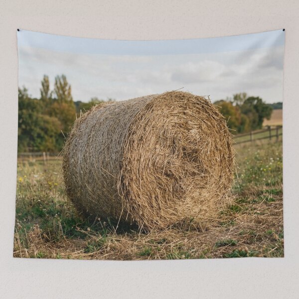 Item preview, A solitary bale of hay in a field. designed and sold by Malisa345.
