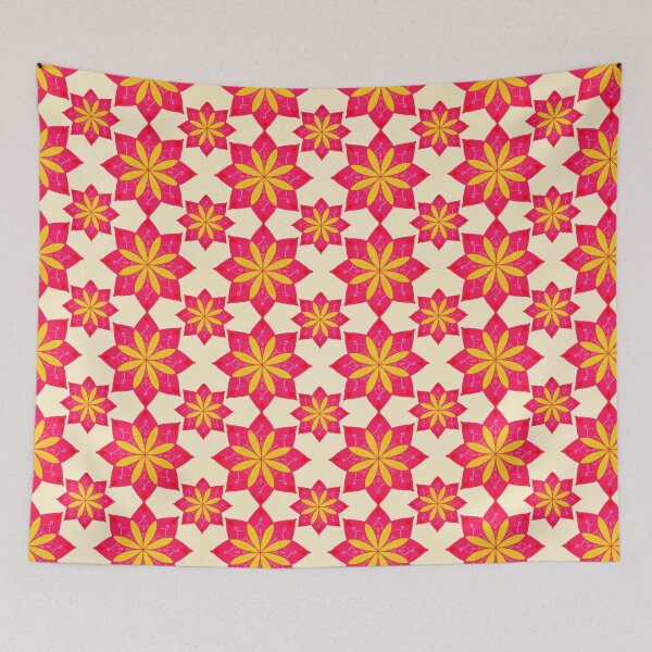 Item preview, Yellow Daisy Red Sunburst Mandala Floral designed and sold by HydrangeaDelMar.
