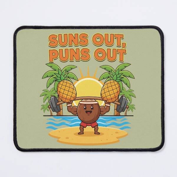 Item preview, Suns Out Puns Out Funny Summer| Coconut Gym Beach Humor | Workout Pun Gift designed and sold by BrickByDream.