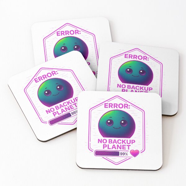 Item preview, Error: No Backup Planet – Cute Earth Eco Alert Illustration designed and sold by MartBook.