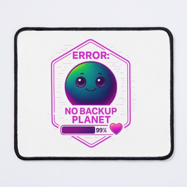 Item preview, Error: No Backup Planet – Cute Earth Eco Alert Illustration designed and sold by MartBook.
