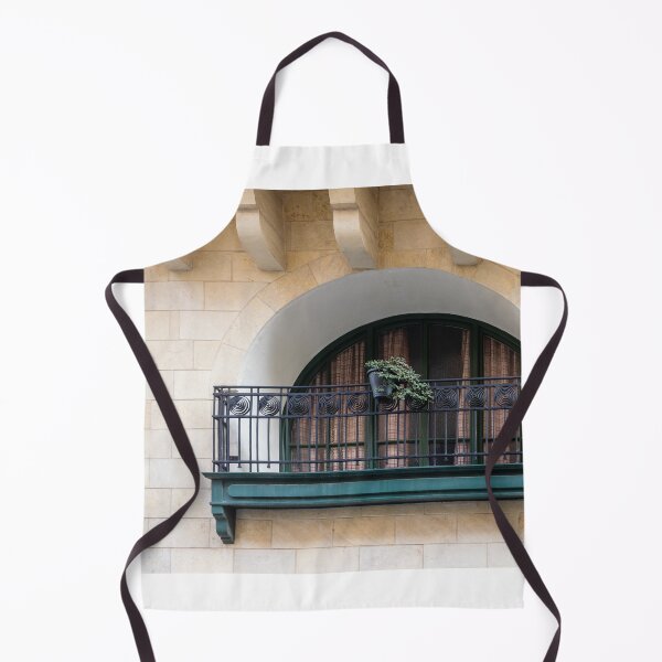 Item preview, Arched Balcony With Iron Railing And Potted Plant On Warm Stone Facade designed and sold by Nmallia.