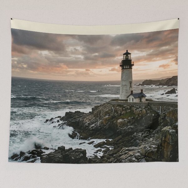Item preview, A solitary lighthouse facing the ocean. designed and sold by Malisa345.