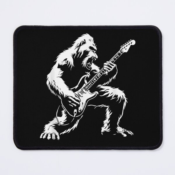 Item preview, Rock and Roll Bigfoot Playing Electric Guitar Silhouette Sasquatch Music Lover Art designed and sold by WumbleDoor.