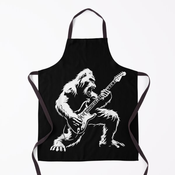 Item preview, Rock and Roll Bigfoot Playing Electric Guitar Silhouette Sasquatch Music Lover Art designed and sold by WumbleDoor.