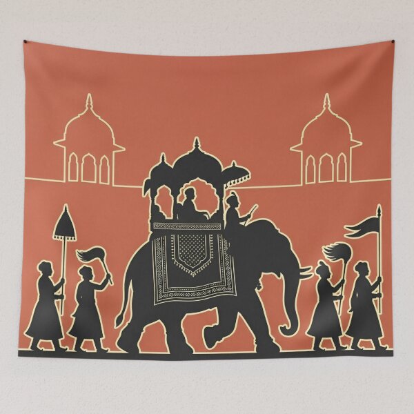 Item preview, Royal Rajput Elephant Procession Heritage Silhouette designed and sold by RajRang.