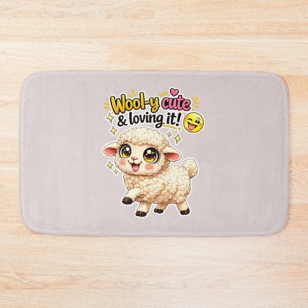 Item preview, Funny Cute Sheep Big Eyes Kawaii Cartoon Wool-y Cute and Loving It designed and sold by Nusha Creations.