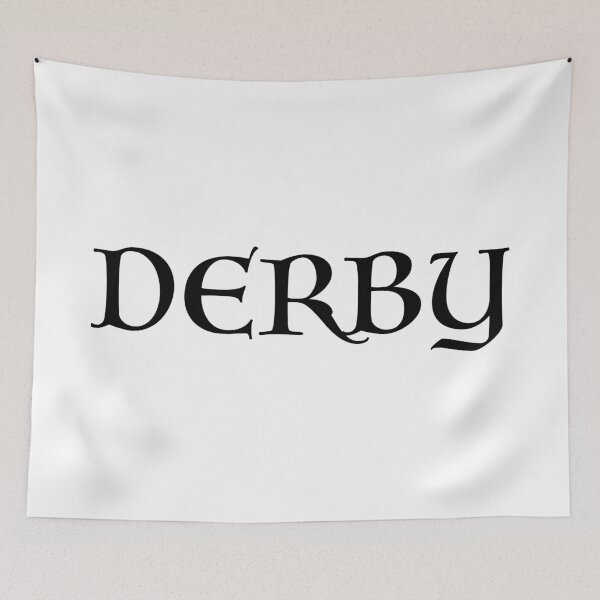 Item preview, Derby old medieval style text (Black) designed and sold by STUDIO-72.