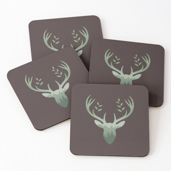 Item preview, deer antlers with tiny green sprouts emerging from the ends designed and sold by 123ks.