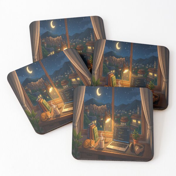 Item preview,  Night Study Session - Cozy Lo-fi Anime Aesthetic designed and sold by SSVSTICKERS.