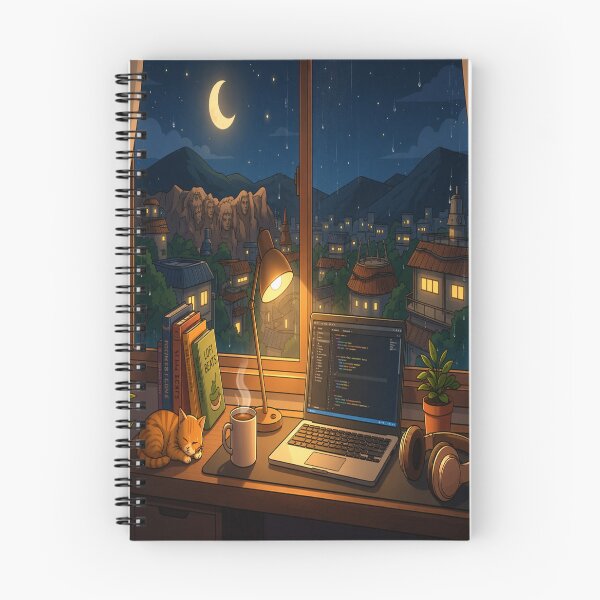 Item preview,  Night Study Session - Cozy Lo-fi Anime Aesthetic designed and sold by SSVSTICKERS.