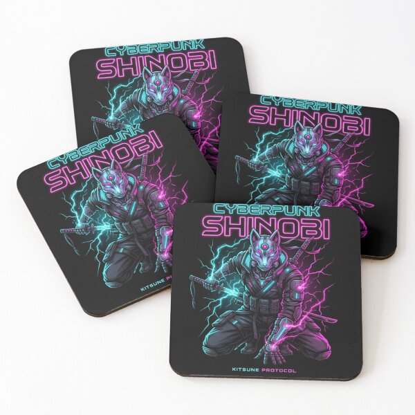 Item preview, Cyberpunk Shinobi Kitsune - Neon Tactical Ninja Hypebeast designed and sold by SSVSTICKERS.