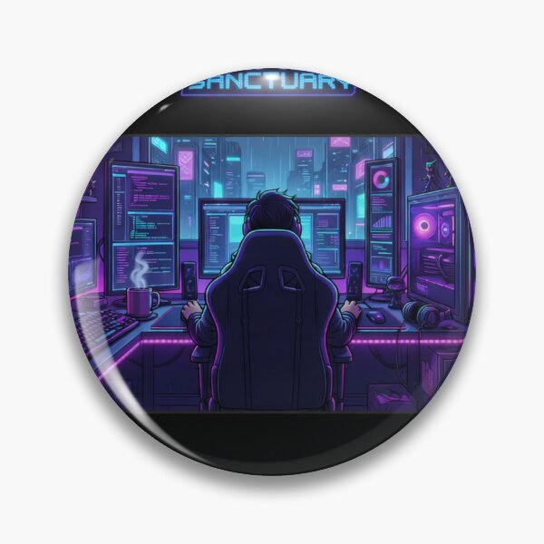 Item preview, Cyberpunk Gamer Sanctuary - RGB Gaming Setup Anime Art designed and sold by SSVSTICKERS.
