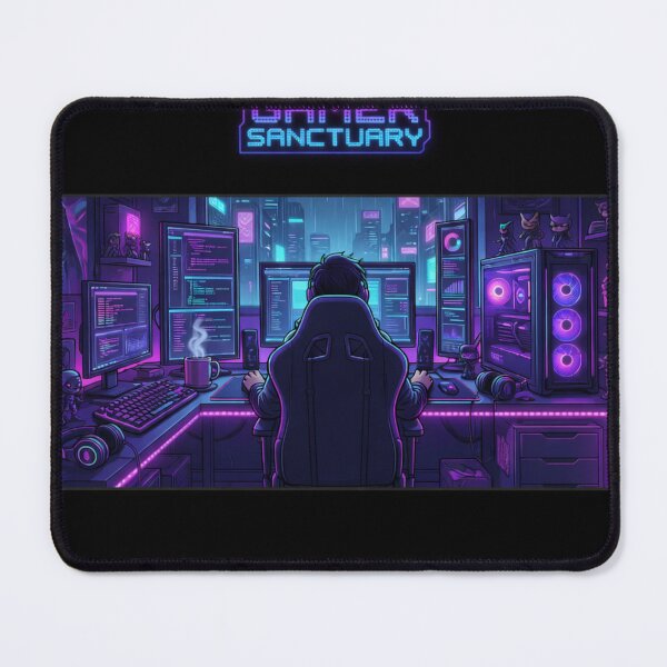 Item preview, Cyberpunk Gamer Sanctuary - RGB Gaming Setup Anime Art designed and sold by SSVSTICKERS.