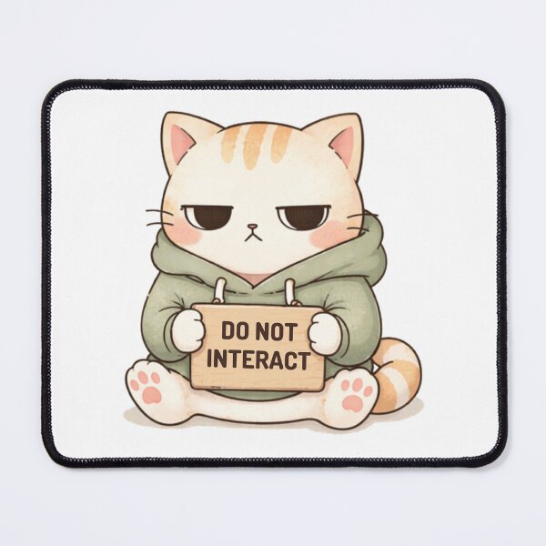 Item preview, Do Not Interact Cat | Cute Kawaii Aesthetic | Introvert Boundaries Design designed and sold by The Mood Index.