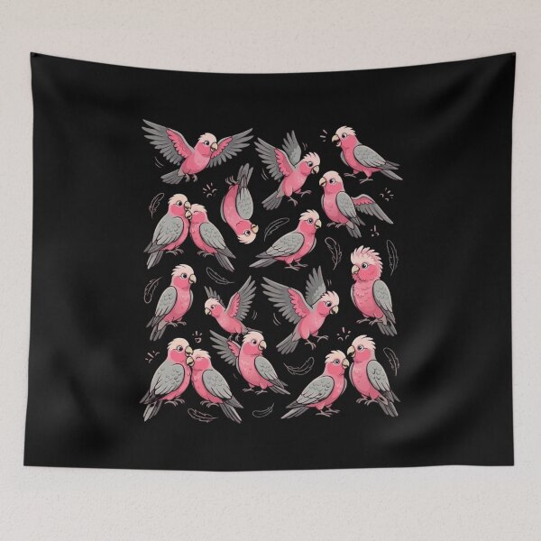 Item preview, Galah Cockatoo Pattern Pink Parrot Funny Birb Doodles Animal flying designed and sold by bilal sibgui.