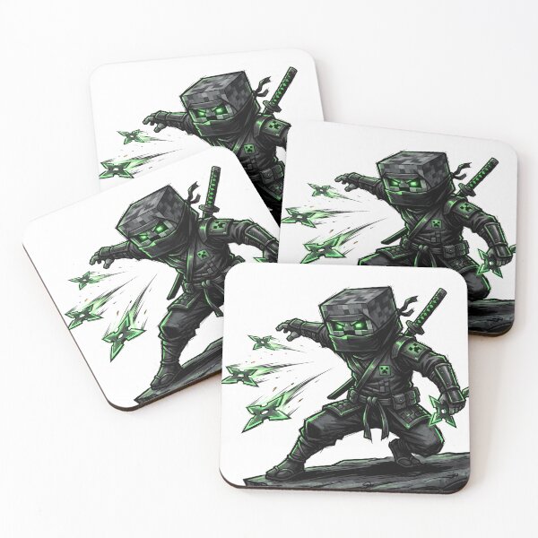Item preview, Block Head Ninja Shuriken Attack - Neon Green Gaming Sticker | creeper designed and sold by Pandora´s Box.
