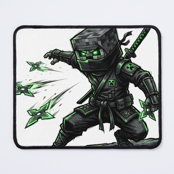 Item preview, Block Head Ninja Shuriken Attack - Neon Green Gaming Sticker | creeper designed and sold by Pandora´s Box.