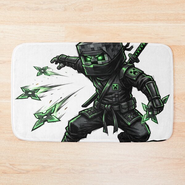 Item preview, Block Head Ninja Shuriken Attack - Neon Green Gaming Sticker | creeper designed and sold by Pandora´s Box.