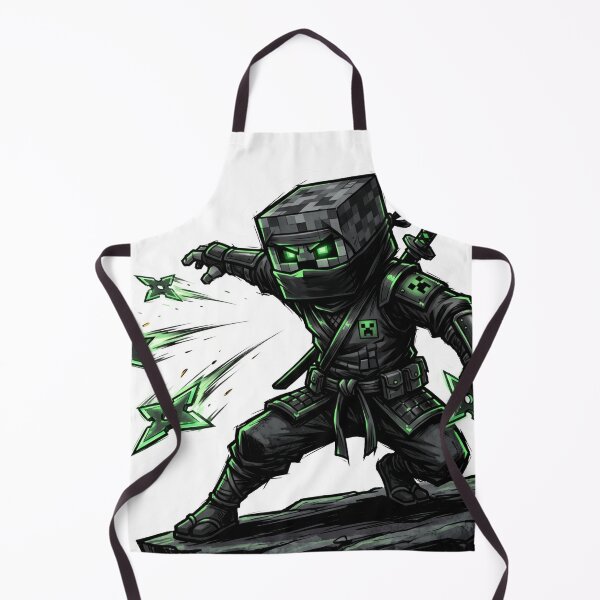 Item preview, Block Head Ninja Shuriken Attack - Neon Green Gaming Sticker | creeper designed and sold by Pandora´s Box.