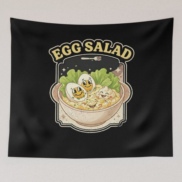 Item preview, Egg Salad Club Funny Retro Food Cartoon designed and sold by bilal sibgui.