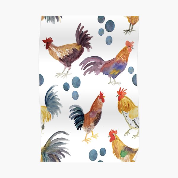 Garden Path With Chickens By Gustav Klimt Poster By Best5trading Redbubble - taking on the biggest chicken in the yard roblox chicken