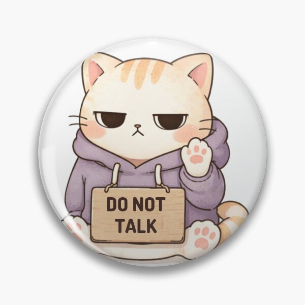 Item preview, Do Not Talk Cat | Cute Kawaii Aesthetic | Introvert Mood Design designed and sold by The Mood Index.
