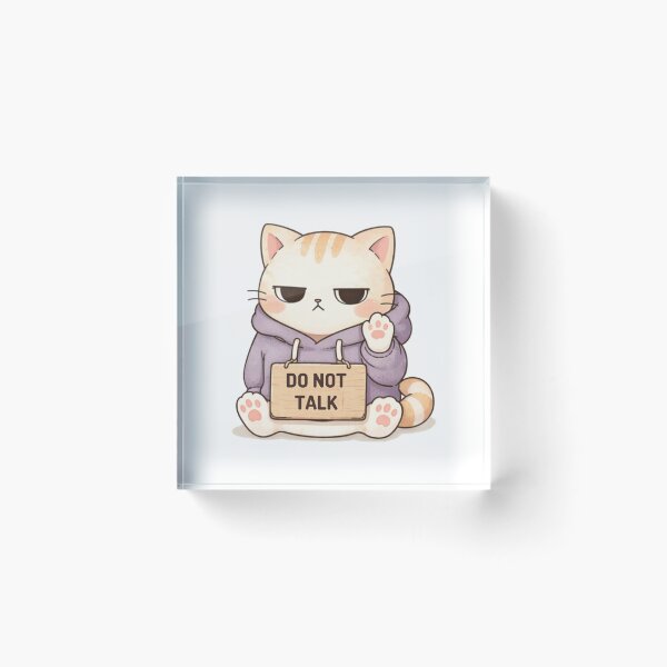 Item preview, Do Not Talk Cat | Cute Kawaii Aesthetic | Introvert Mood Design designed and sold by The Mood Index.