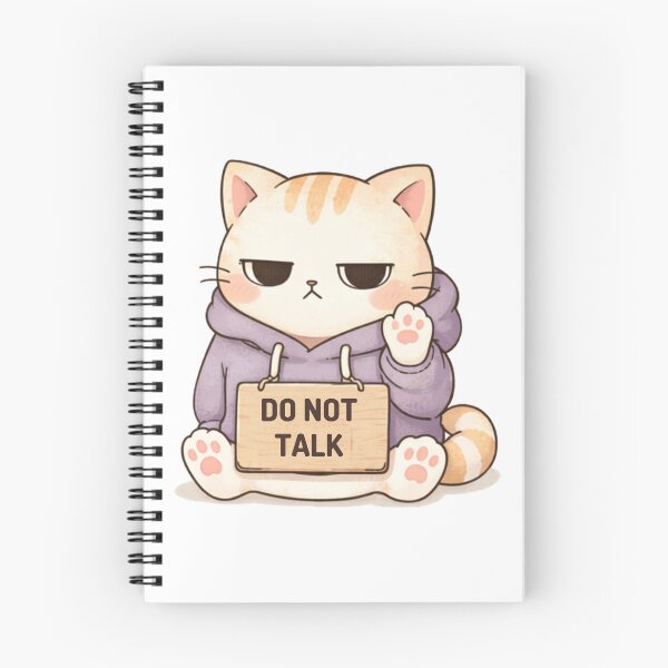 Item preview, Do Not Talk Cat | Cute Kawaii Aesthetic | Introvert Mood Design designed and sold by The Mood Index.
