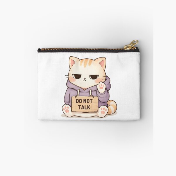 Item preview, Do Not Talk Cat | Cute Kawaii Aesthetic | Introvert Mood Design designed and sold by The Mood Index.