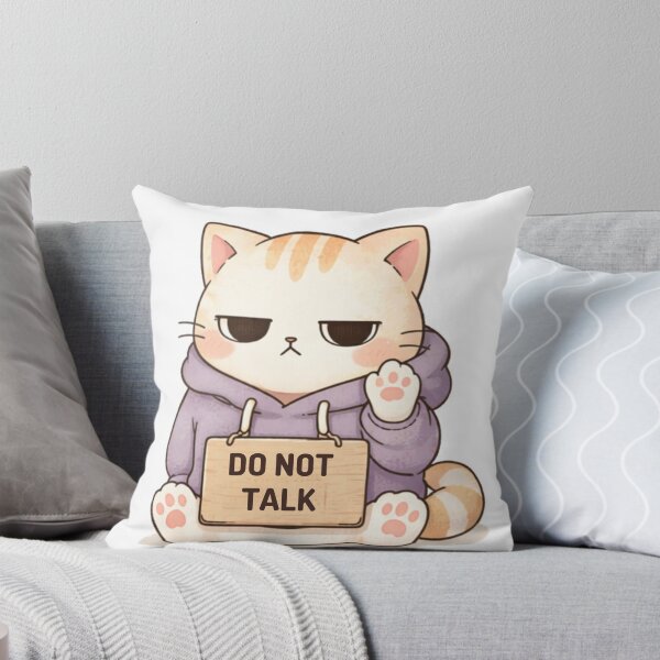 Item preview, Do Not Talk Cat | Cute Kawaii Aesthetic | Introvert Mood Design designed and sold by The Mood Index.