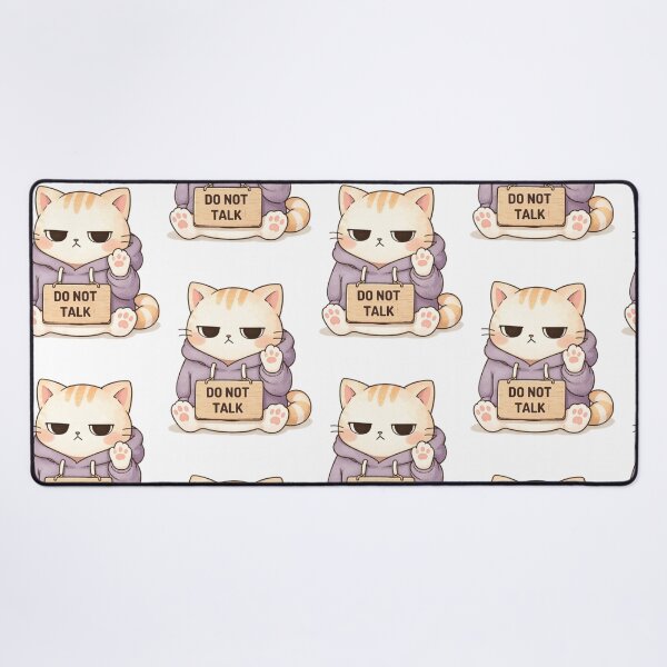 Item preview, Do Not Talk Cat | Cute Kawaii Aesthetic | Introvert Mood Design designed and sold by The Mood Index.