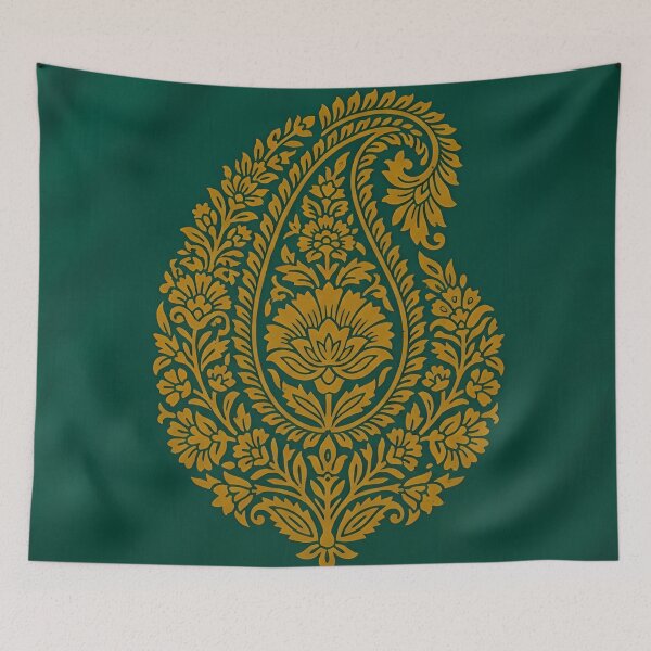 Item preview, Traditional Indian Paisley Block Print Floral Buta designed and sold by RajRang.