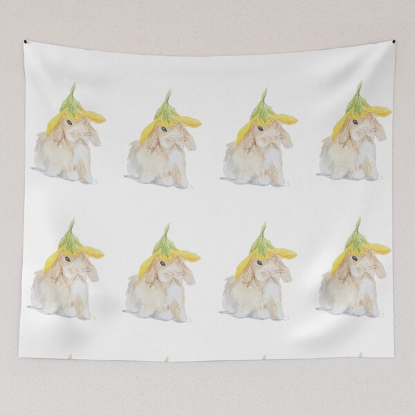 Item preview, Bunny with a Flower Hat designed and sold by Cornflowersart.