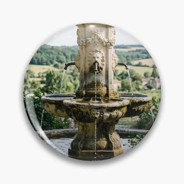 Item preview, A pretty fountain with a view in the background. designed and sold by Malisa345.