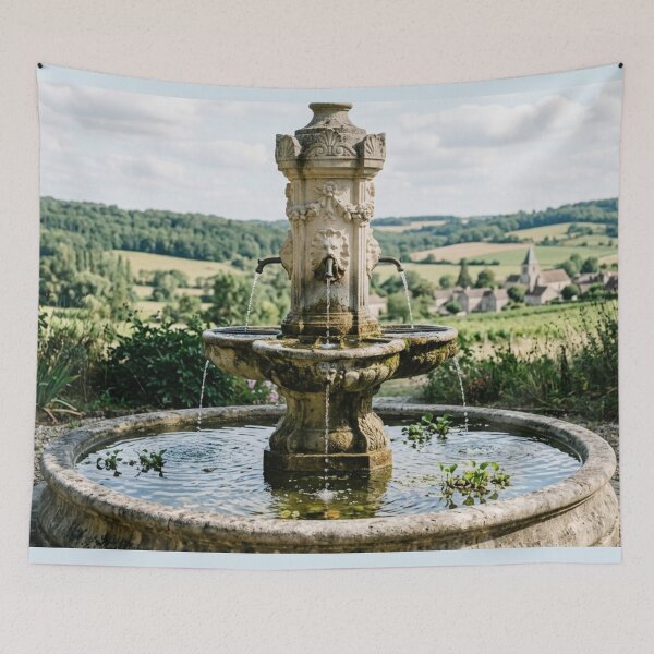 Item preview, A pretty fountain with a view in the background. designed and sold by Malisa345.