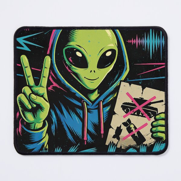 Item preview, Neon Anti War Graphic Tee, Retro Space Streetwear designed and sold by Joy-Points.