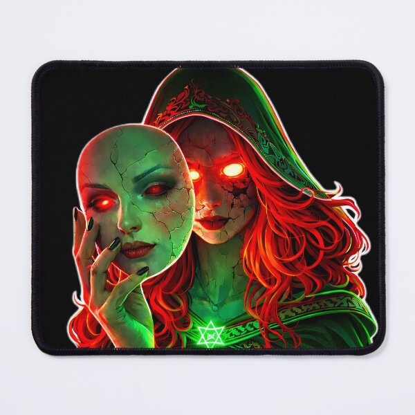 Item preview, Dark Gothic Witch Girl Mask Glowing Eyes Art designed and sold by KnitOfShadoF.