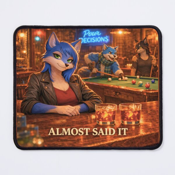 Item preview, Almost Said It — Pour Decisions Blue Fox Bar Art designed and sold by A Sinister Sly.