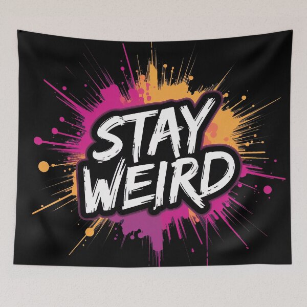Item preview, Stay Weird – Neon Graffiti Street Art Typography Design designed and sold by Thompika.
