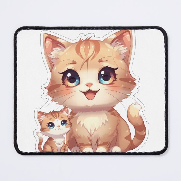 Item preview, Cute Mom and Baby Cat Sticker PNG | Kawaii Kitty Duo Design designed and sold by AnimalBloomLab.