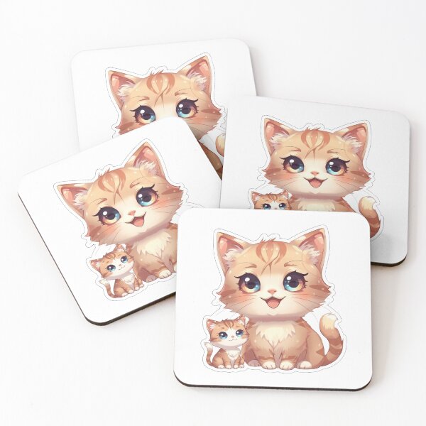 Item preview, Cute Mom and Baby Cat Sticker PNG | Kawaii Kitty Duo Design designed and sold by AnimalBloomLab.