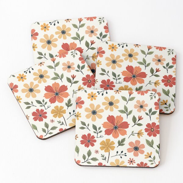 Item preview, Retro Autumn Floral Pattern | Warm Terracotta & Mustard Wildflowers designed and sold by Artsy Corner.