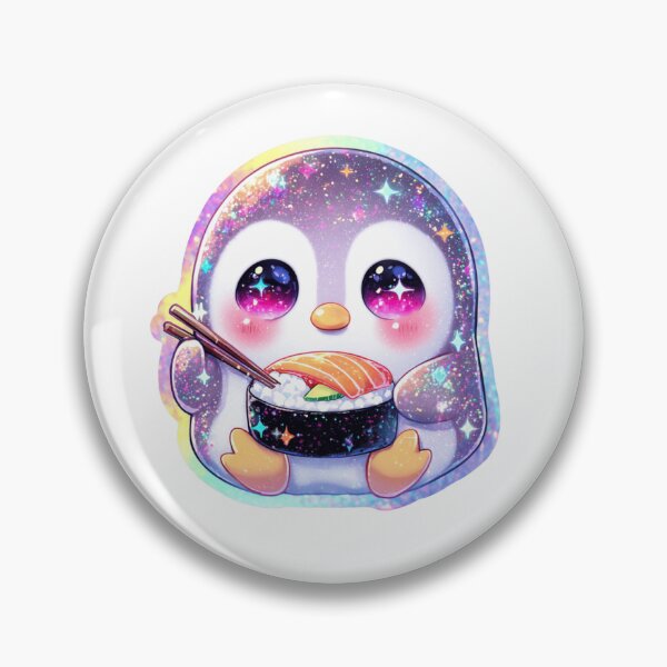 Item preview, Kawaii Penguin Sushi Holographic Chibi designed and sold by Ashley critters.