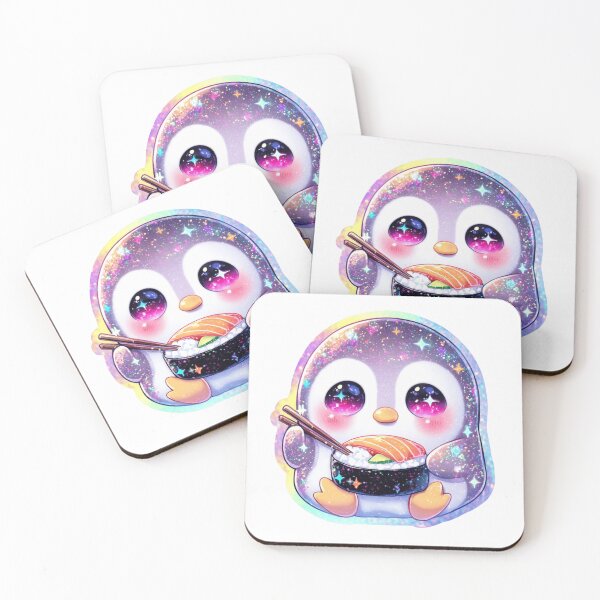 Item preview, Kawaii Penguin Sushi Holographic Chibi designed and sold by Ashley critters.