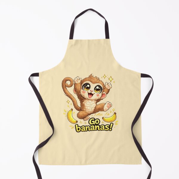 Item preview, Funny Cute Monkey Big Eyes Kawaii Cartoon Go Bananas Jumping Monkey designed and sold by StickyDelights.