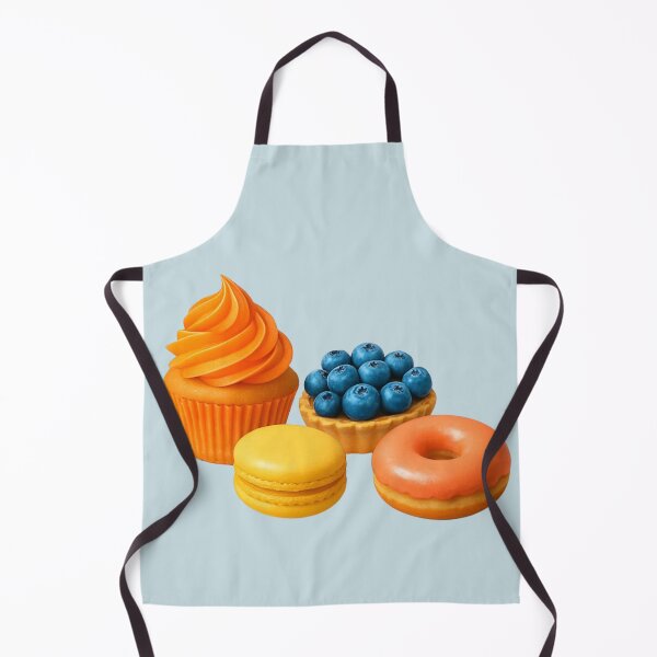 Item preview, Cute Dessert Set Illustration – Cupcake Donut Macaron Blueberry Tart designed and sold by Snacky Paws.