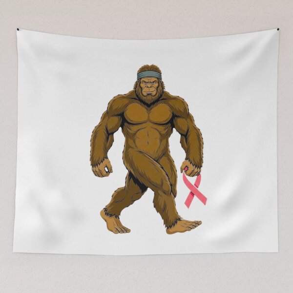 Item preview, Funny Bigfoot Pink Ribbon Sasquatch Walking Awareness Animal Design designed and sold by bilal sibgui.