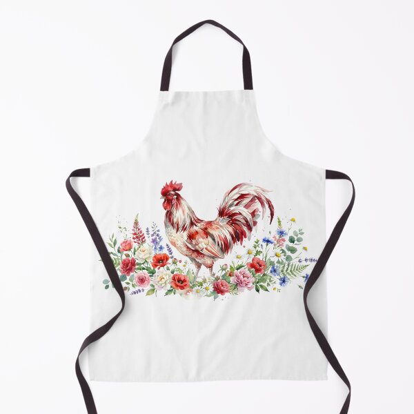Item preview, Artistic Watercolor Rooster in a Lush Spring Blossom Garden designed and sold by VibranPalette.